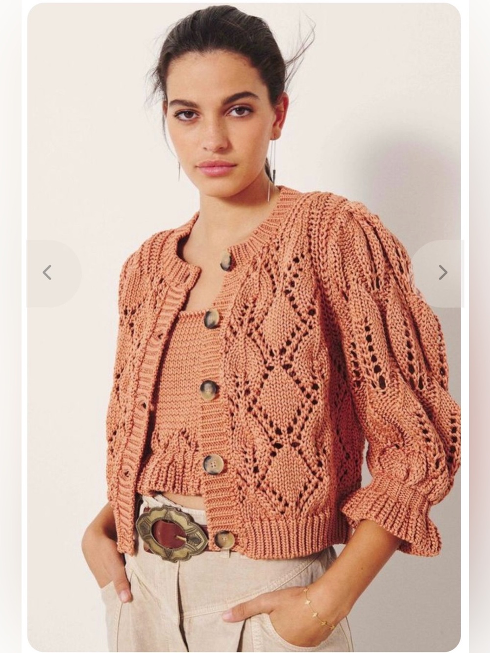 Ba&sh sennay cotton cropped cardigan
